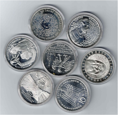 Silbermünze 10 DM Gedenkmünze diverse Jahrgänge 1998-2001 differenzbesteuert